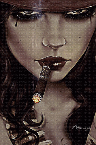 maj gif femme cigare - Безплатен анимиран GIF