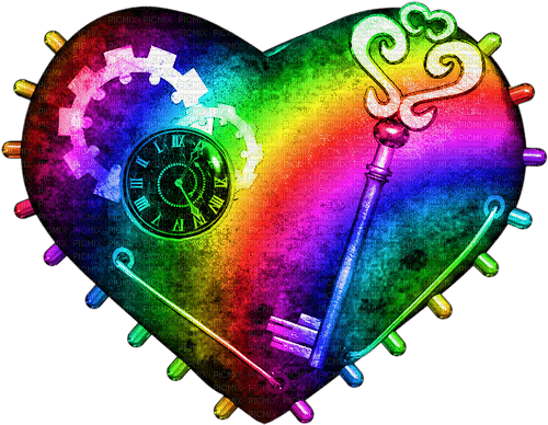 Steampunk.Heart.Rainbow - ücretsiz png
