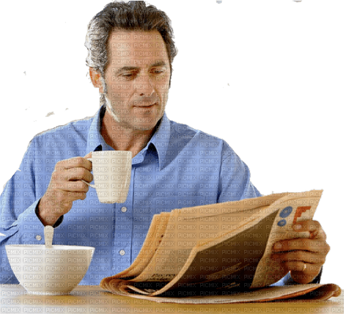 Man Reading Newspaper - gratis png
