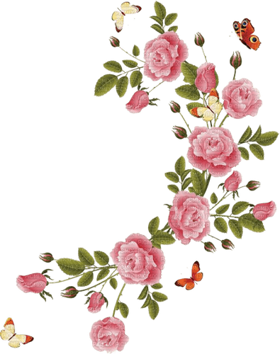 pink roses border - zadarmo png