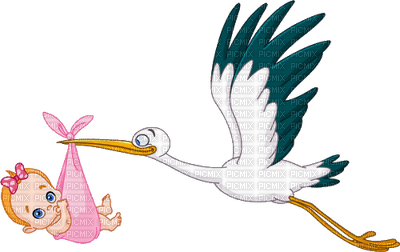 minou-deco-baby-stork - PNG gratuit