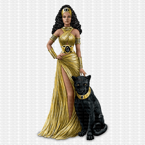 lady and black leopard - δωρεάν png