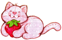 Custard the cat Strawberry Shortcake - Free animated GIF