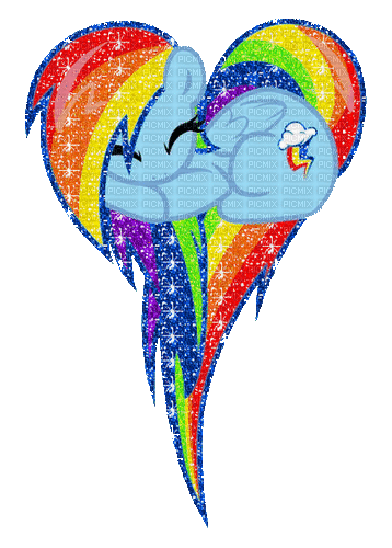 RainbowDash Heart - GIF animate gratis