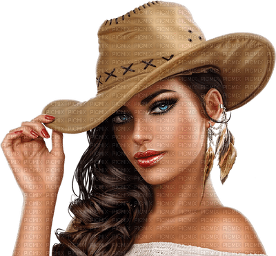 woman femme frau beauty tube human person people face visage gesicht cowgirl western west america usa - безплатен png