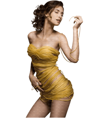 Kaz_Creations Woman Femme Yellow - PNG gratuit