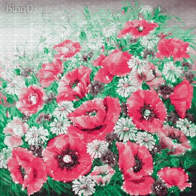 Y.A.M._Summer landscape background flowers - Ilmainen animoitu GIF