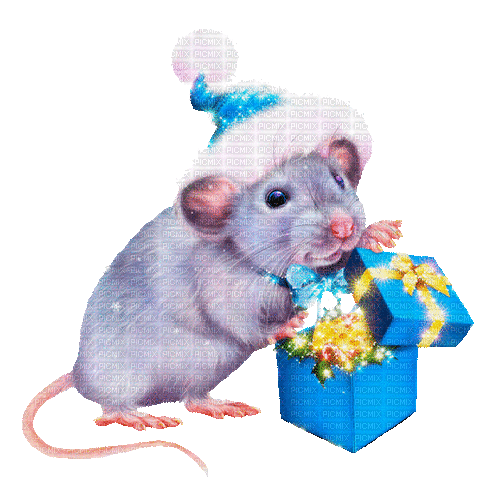 christmas mouse by nataliplus - 無料のアニメーション GIF
