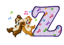 image encre lettre Z symbole de musique écureuils Disney edited by me - GIF animé gratuit