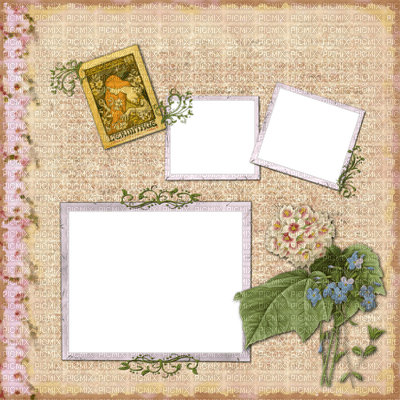 frame cadre rahmen tube fond background flower fleur blossom blumen spring printemps fleurs overlay vintage sepia - png gratis