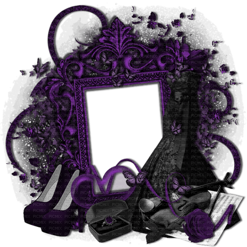 gothic frame purple black kikkapink - kostenlos png