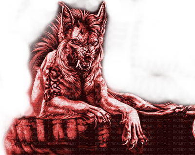 Y.A.M._Fantasy Gothic werewolf red - nemokama png