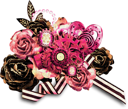 Steampunk.Deco.Brown.Pink - δωρεάν png