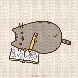 Pusheen writing laurachan - 無料のアニメーション GIF