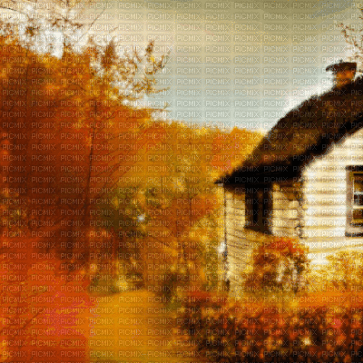 Sparkly Autumn Cottage - Kostenlose animierte GIFs