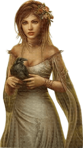 Femme avec un oiseau - darmowe png