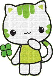 clover kitty - Бесплатный анимированный гифка