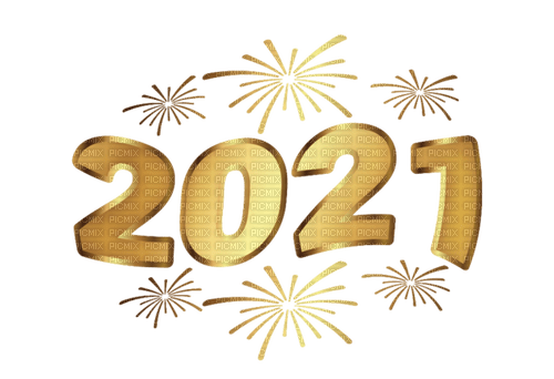 2021 text new year gold - png gratis