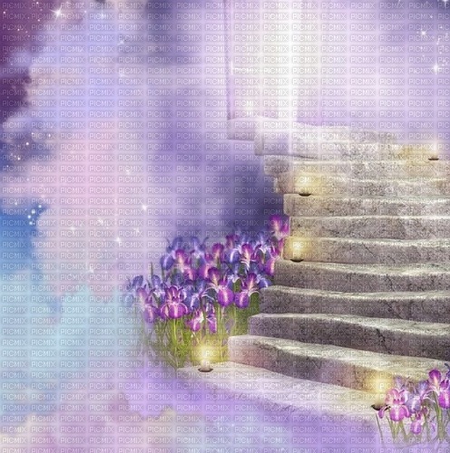 fantasy purple staircase background - ücretsiz png