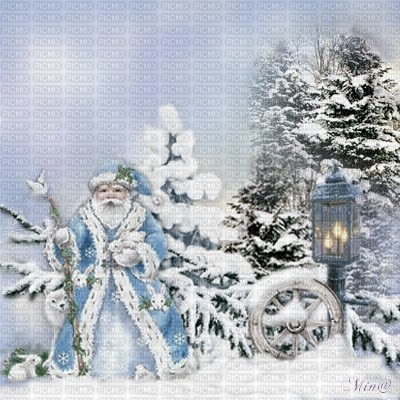 free to use¨--Santa claus-blue-winter-bg-minou - ilmainen png