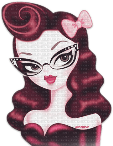 soave woman vintage rockabilly  pink - 免费PNG