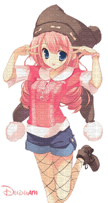 Fille manga (stamp clem27) - png gratuito
