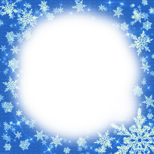 Snowflakes.Frame.Blue - KittyKatLuv65 - Free PNG
