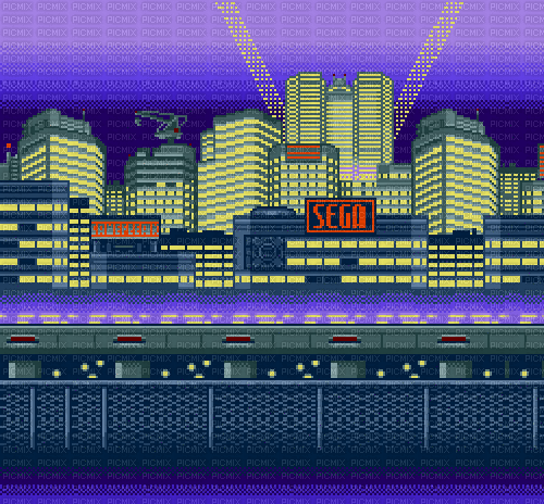 sega city pixel background - Darmowy animowany GIF