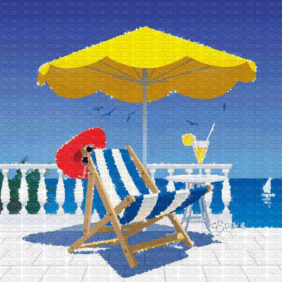 soave background animated summer terrace umbrella - GIF animate gratis
