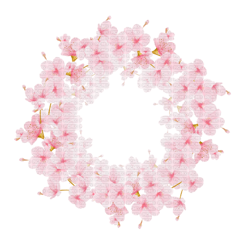 cherry blossom wreath Bb2 - Free PNG