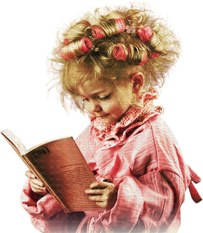 soave children girl vintage book pink brown - zdarma png