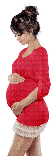 Pregnant woman. Red. Leila - png gratis