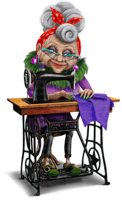 Kaz_Creations Old Woman Sewing - png grátis