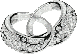 soave deco animated wedding ring  silver black - Бесплатный анимированный гифка