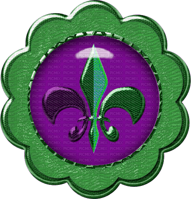 Fleur De Lis.Mardi.Gras.flower.Purple.Green - kostenlos png