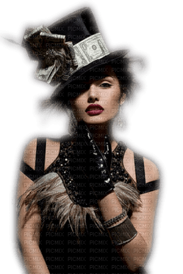 Kaz_Creations Woman Femme With Hat Money - png grátis