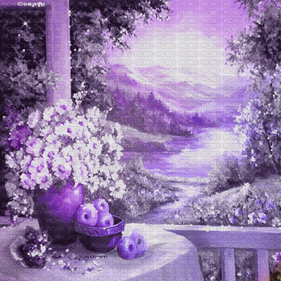 soave background animated vintage flowers   purple - GIF เคลื่อนไหวฟรี