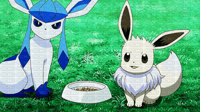 Shiny Glaceon and Eevee - Kostenlose animierte GIFs
