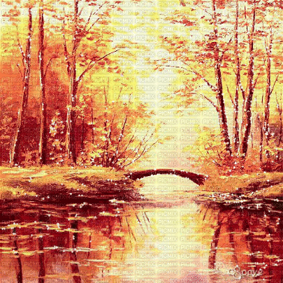 soave background animated autumn water forest - Nemokamas animacinis gif