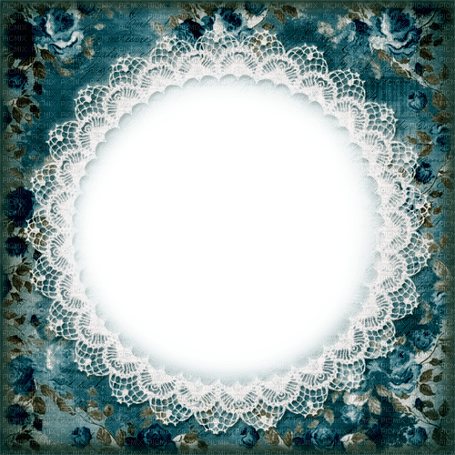 Blue Roses Frame - By KittyKatLuv65 - nemokama png