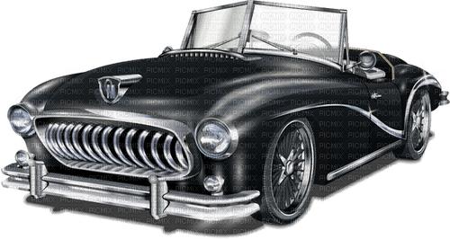 vintage black car Bb2 - gratis png