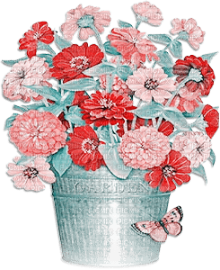 soave deco flowers vase garden spring teal pink - PNG gratuit
