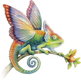 soave deco animals Chameleon fantasy rainbow - безплатен png