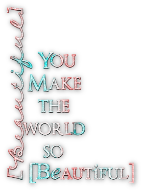 soave text  beautiful world corner pink teal - PNG gratuit
