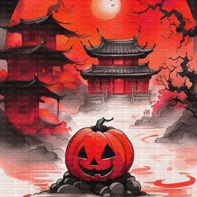 Red Halloween Background - png ฟรี
