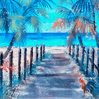 soave background animated summer tropical beach - Nemokamas animacinis gif
