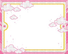 pixel cloud border frame - Free animated GIF