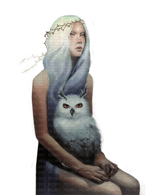 Kaz_Creations Woman Femme Owl - PNG gratuit