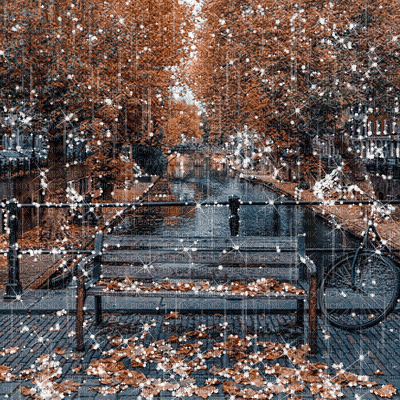 rain animated autumn background kikkapink - Free animated GIF