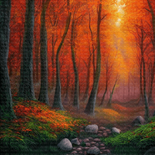 kikkapink autumn fantasy background - darmowe png